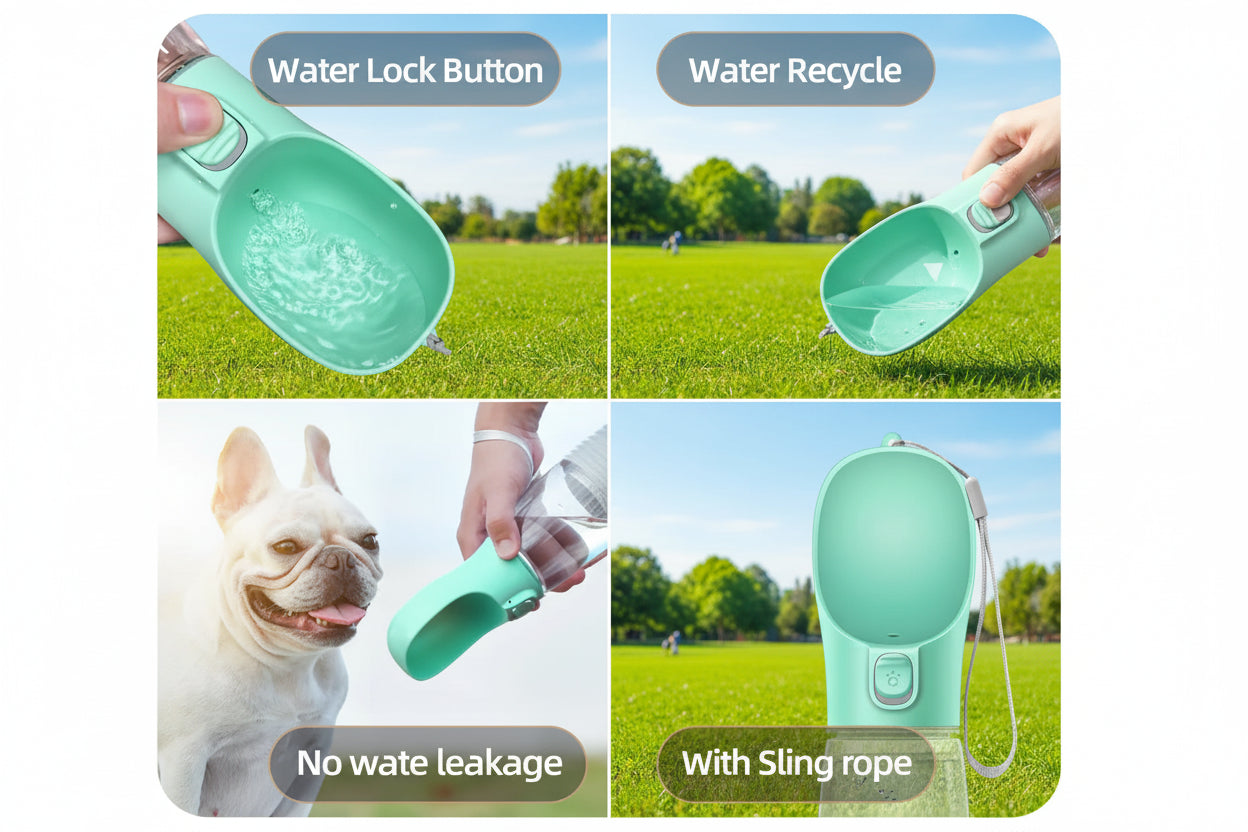 Portable water bottle for dogs