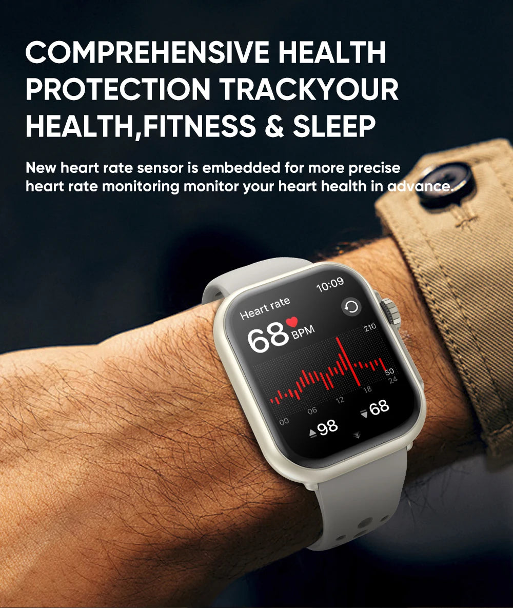 2025 New Fashion Sports Smart Watch Men Women 1.85-Inch HD AMOLED Full Touch Screen IP68 Waterproof Bluetooth Call SmartWatches