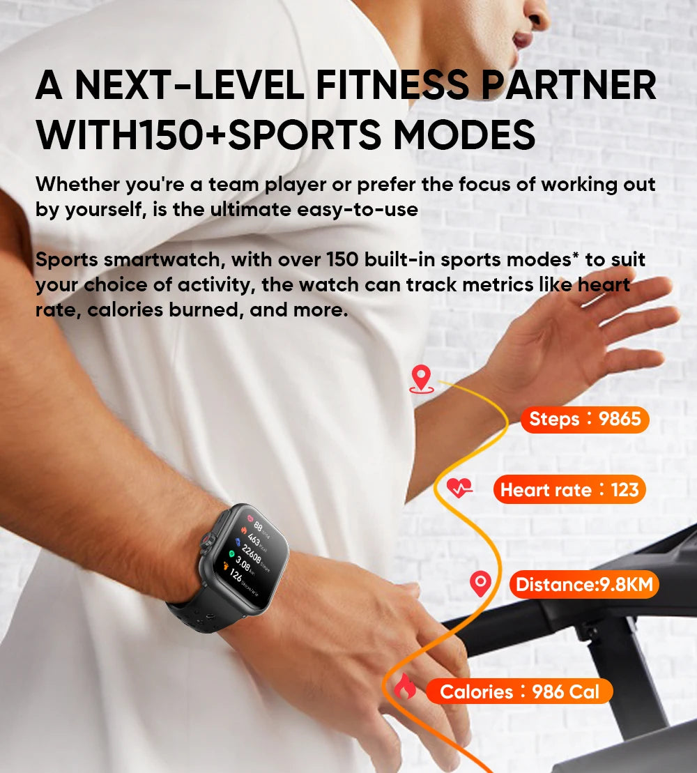 2025 New Fashion Sports Smart Watch Men Women 1.85-Inch HD AMOLED Full Touch Screen IP68 Waterproof Bluetooth Call SmartWatches